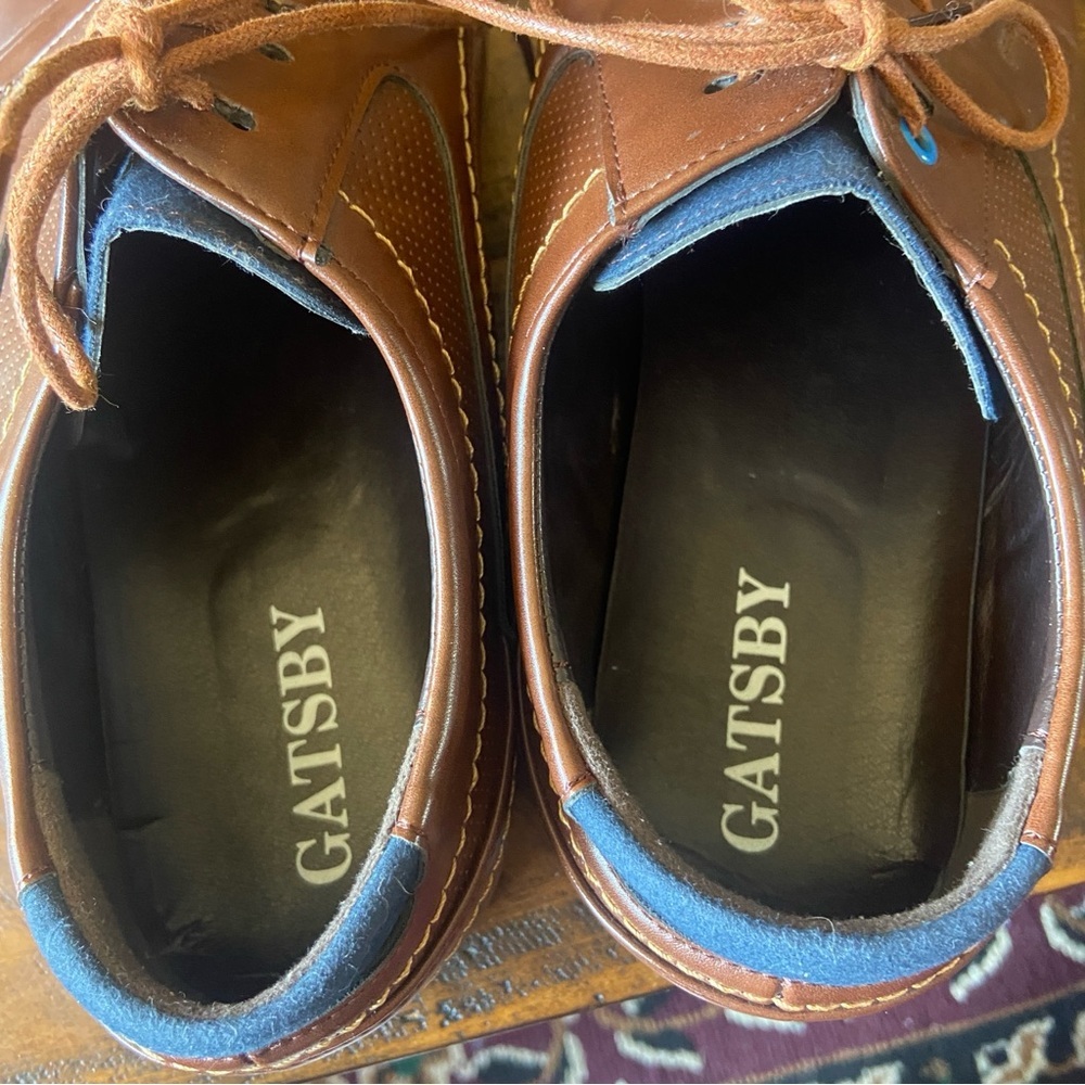 GATSBY Oxford Orthopedic Leather‎ Dress Shoes Black Brown Men’s US Size 13 - Picture 7 of 8